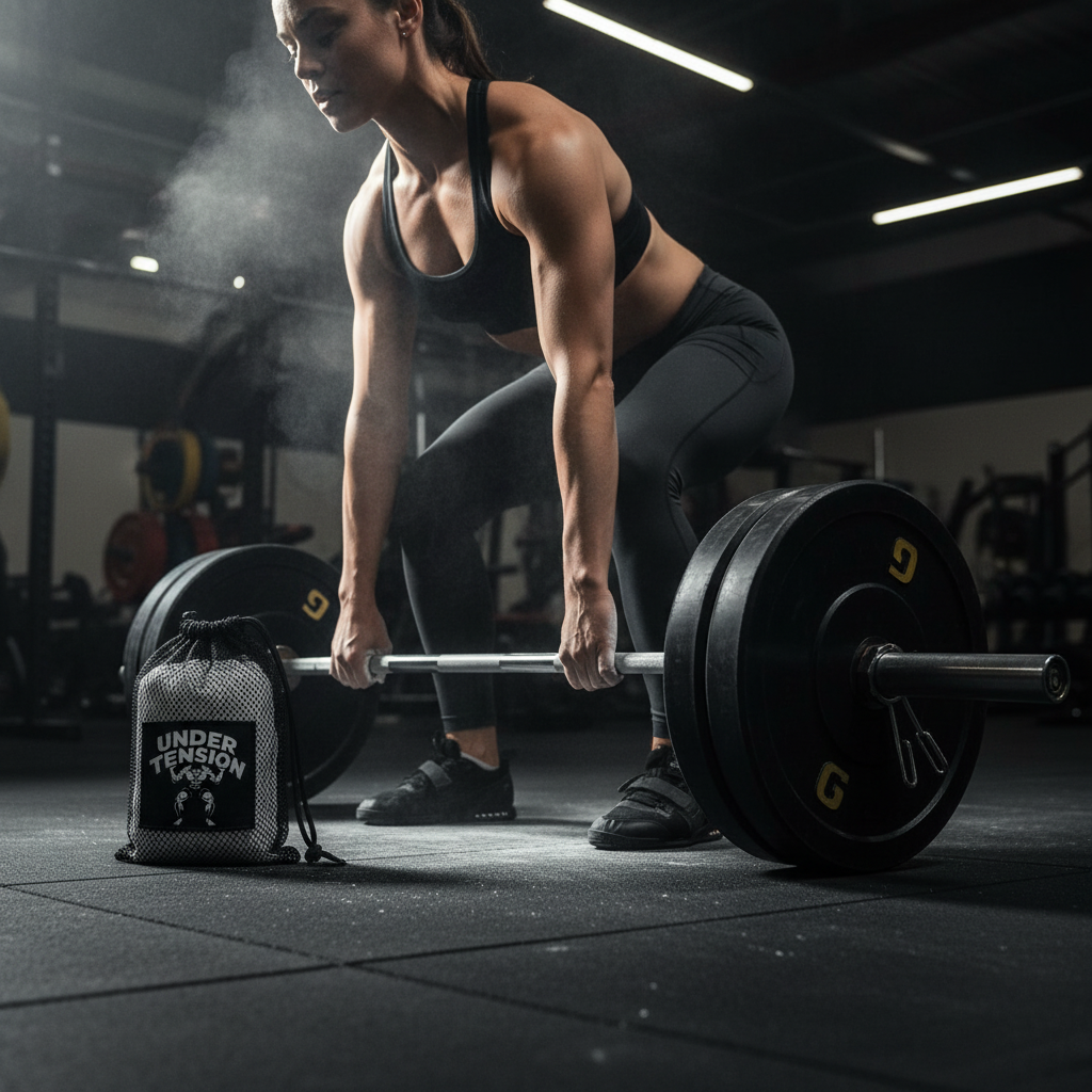 Deadlift action shot